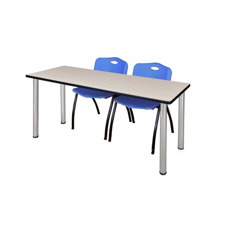 Kee Rectangle Tables > Training Tables > Kee Table & Chair Sets, 66 W, 24 L, 29 H, Maple MT6624PLBPCM47BE